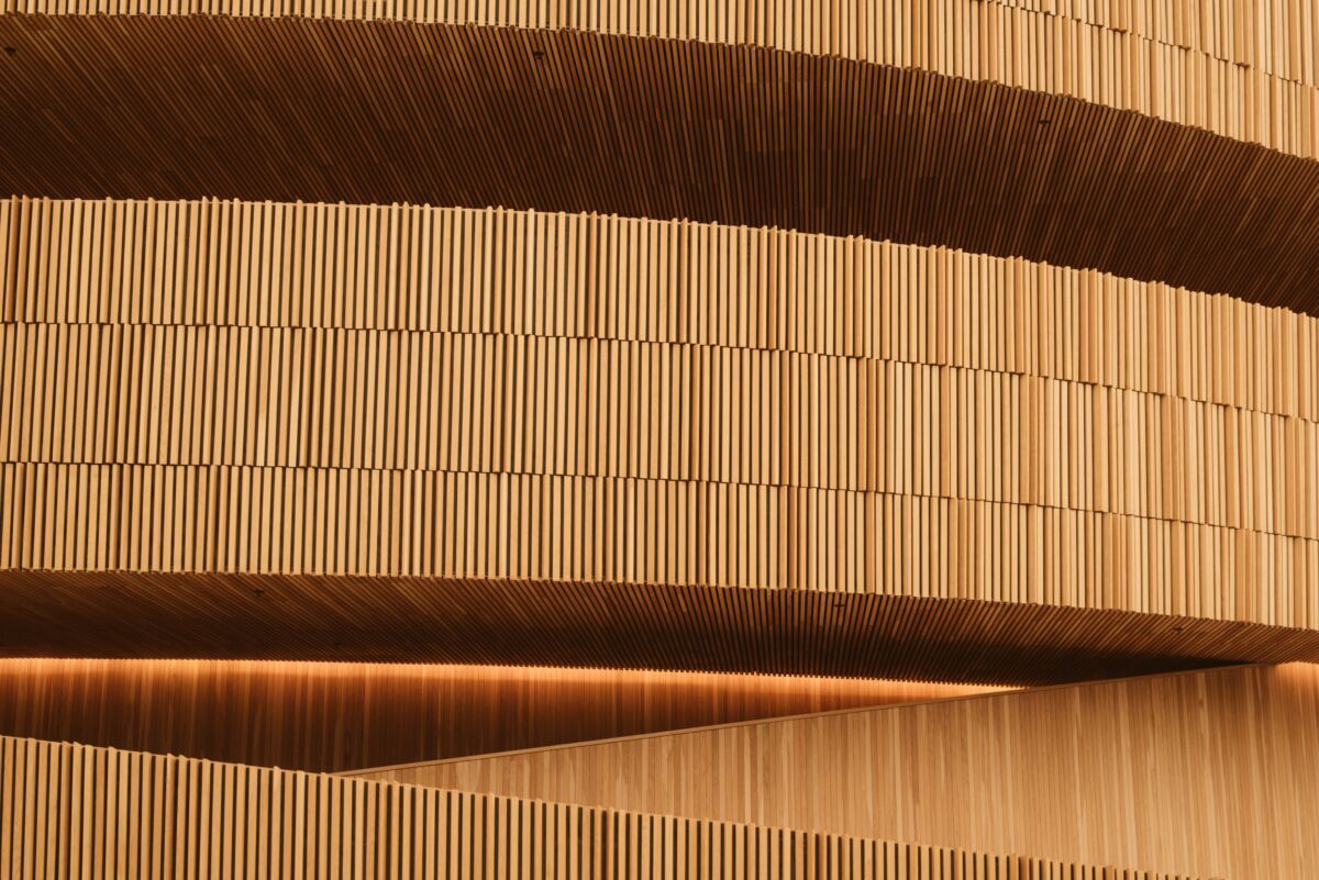 Timber construction on a building