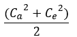 Kaava: ((C_a^2+C_e^2))/2