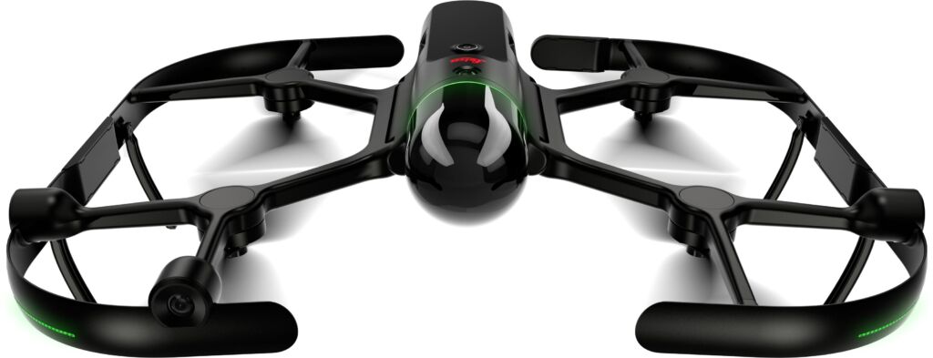 Musta drone, johon kiinnitetty laserkeilain