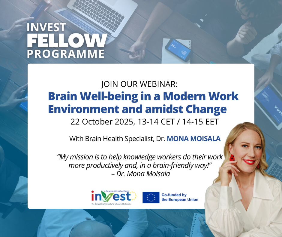 Invest webinar Dr. Mona Moisala Bain well-bewing in a Modern Work Environment and admist Change