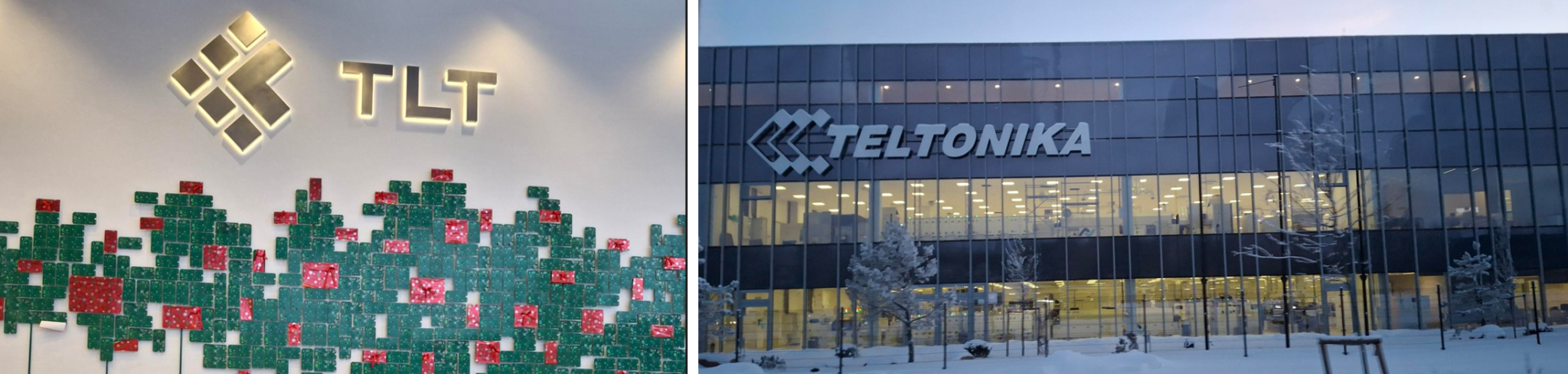 Tehdasrakennus jonka seinässä teksti TLT ja Teltonika